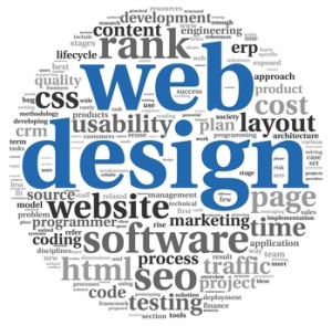 Web design concept in word tag cloud