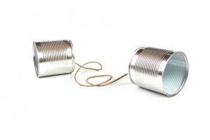 Communication concept: tin can phone