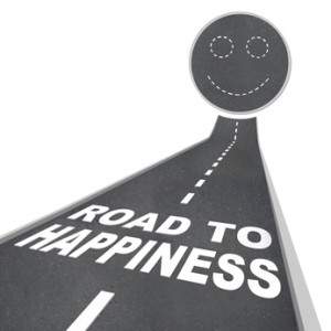 Road to Happiness - Smiling Face in Street Pavement