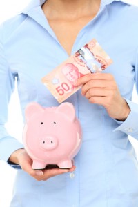 Canadian money piggybank savings
